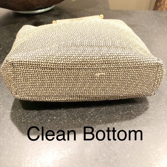 Yorkie Needlepoint Tote with Bamboo Handles, Handmade, NEW! - Picture 4 of 7